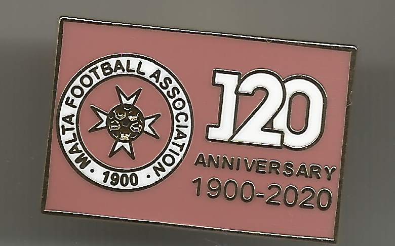Badge Football Association Malta 120 years red
